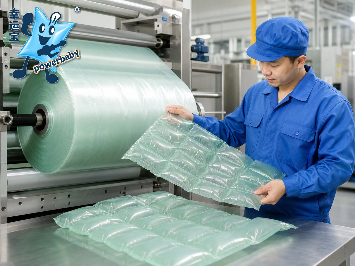 Luckypack recyclable air cushion film production
