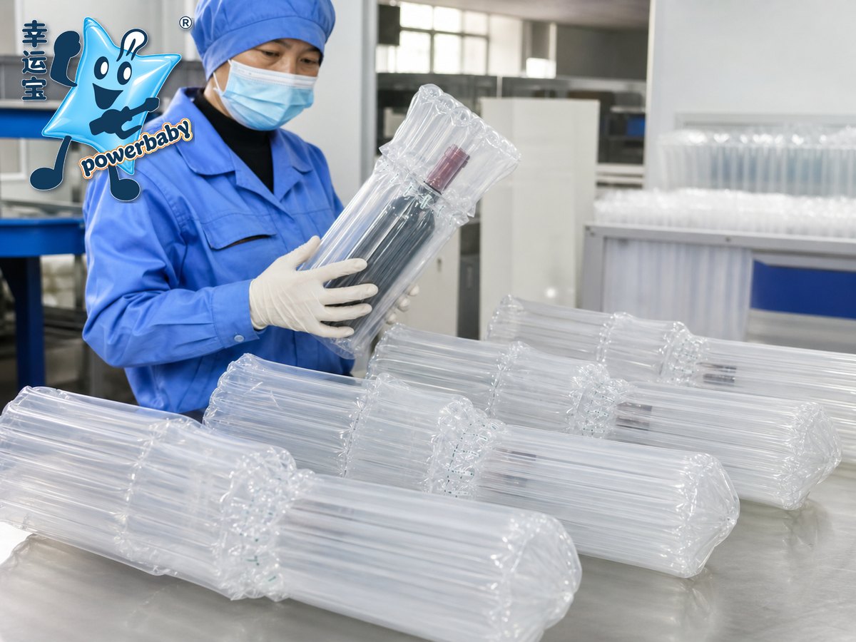 Luckypack wine bottle air column bag inspection