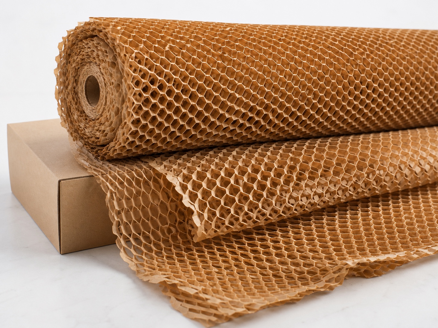 Focused honeycomb kraft paper wrapping material