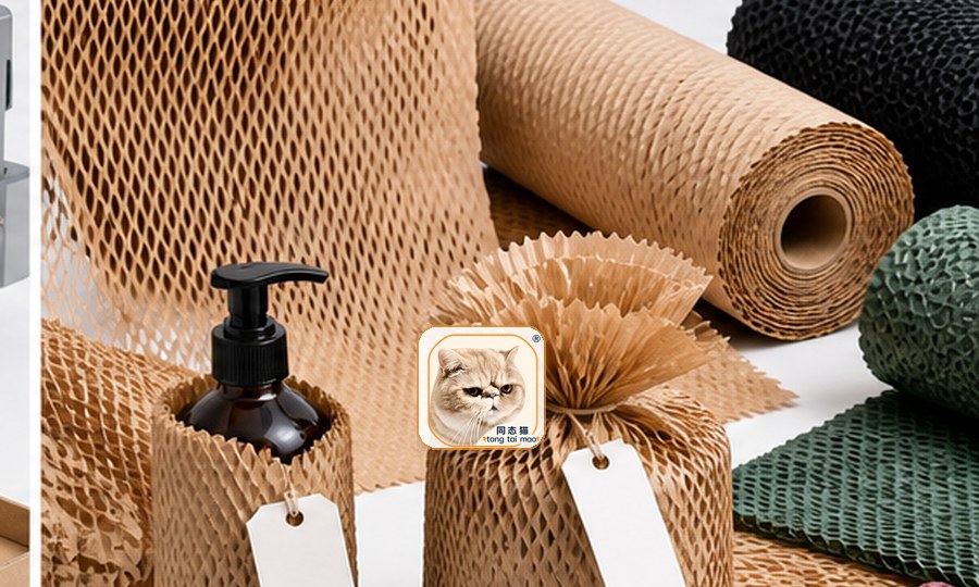 Tong Tai Mao logo on custom honeycomb paper packaging